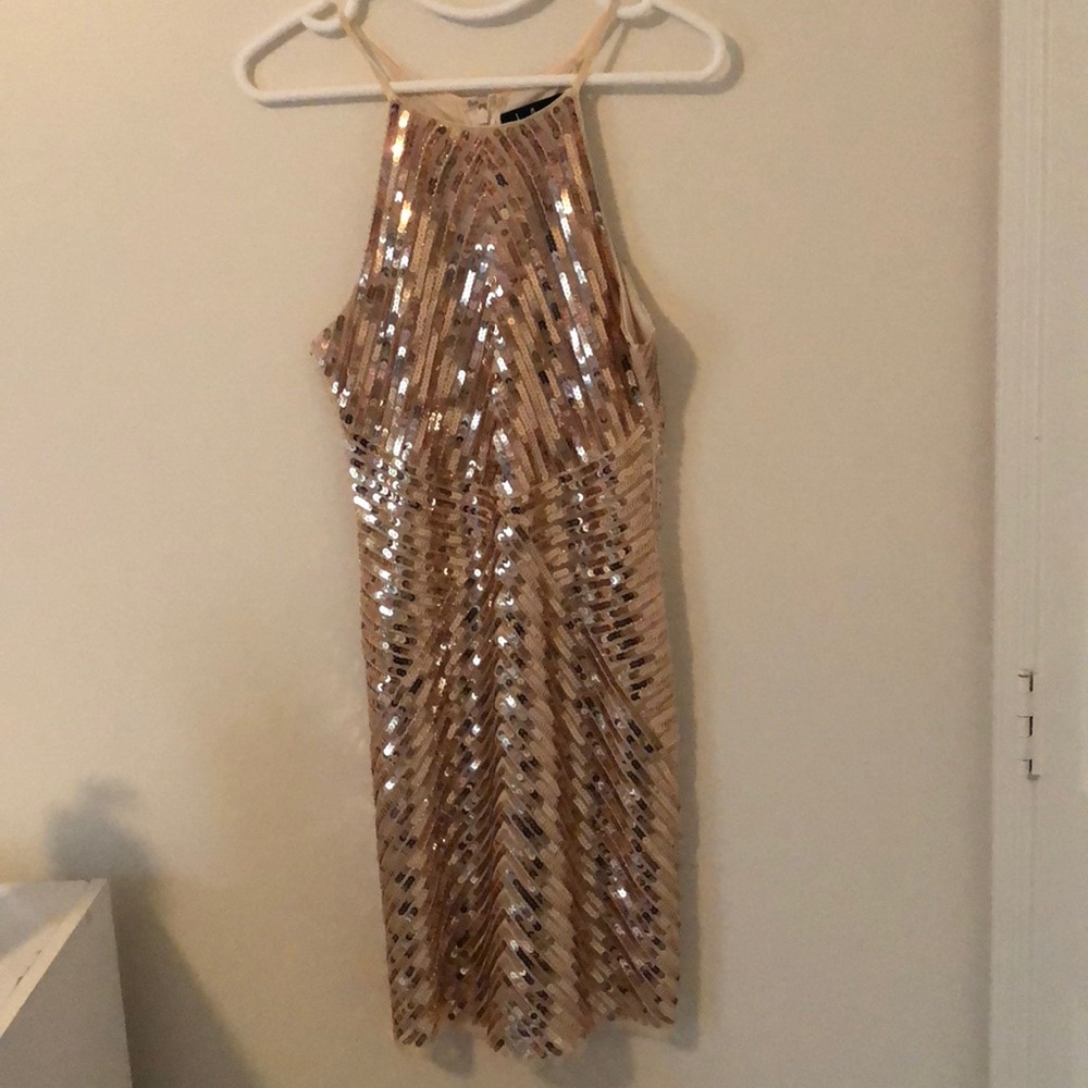 Gold sequin dress